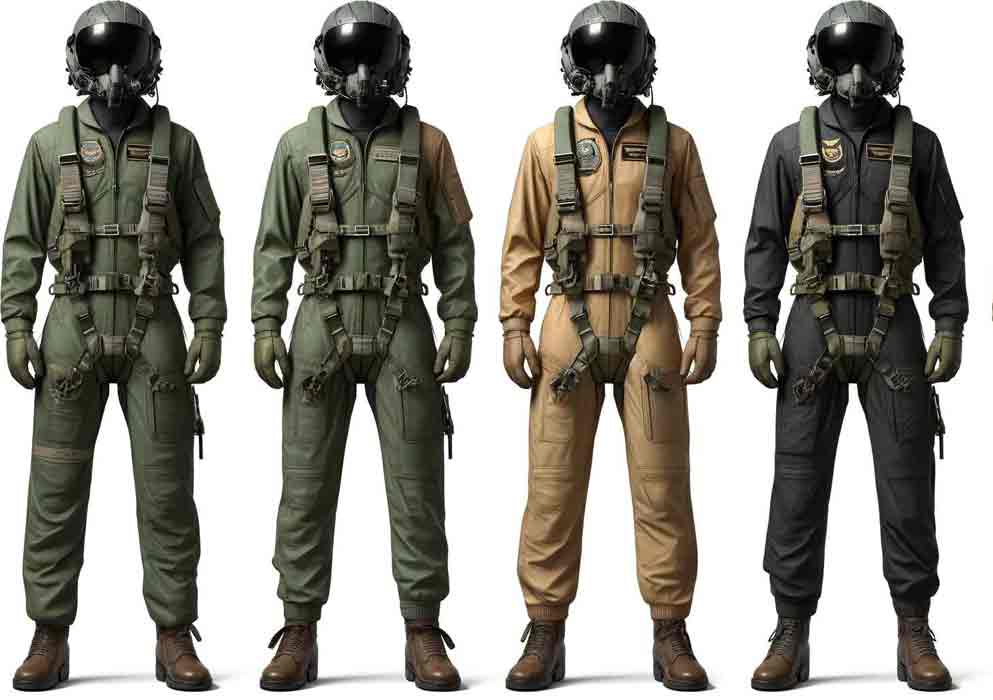 A Detailed Image Showing Models Wearing Flight Suits, 